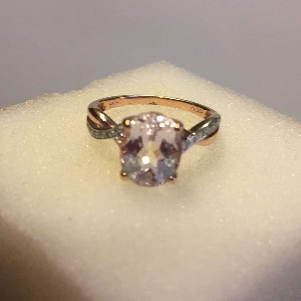 10K Rose Gold Kunzite Ring